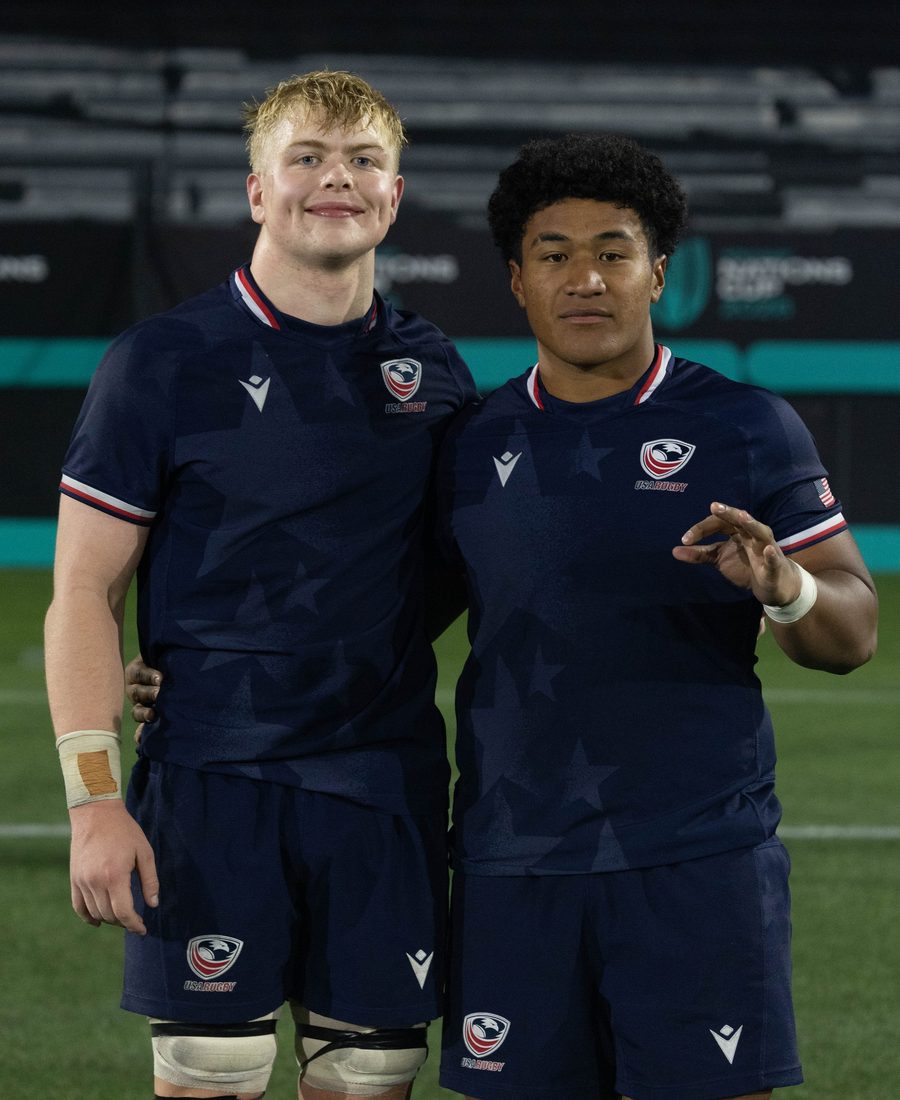 Masiu and Erich, the founders of Trashy Broz, in University of Arizona rugby kit